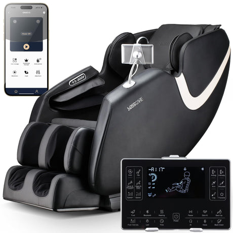BOSSCARE 2025 Massage Chair Full Body, AI APP Control Shiatsu Zero Gravity Massage Chair with Foot Roller, Back Calf Heated, Bluetooth Speaker, Relaxing Massaging Recliner for Friend Family BOSSCARE
