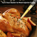 DIMESHY Turkey Baster Food Grade for Cooking & Basting, Detachable Round Bulb, Baster Cooking Good for Meat Poultry Beef Chicken, with Cleaning brush, inject needle, Basting brush(red) DIMESHY