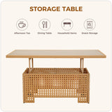 Grand patio 8-Piece Wicker Patio Furniture Set with Lift Top Coffee Storage Table, Outdoor Conversation Set Sectional Sofa with Water Resistant Thick Cushions, Beige Grand patio