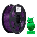 Zi-Rui 3D Printer PETG Filament, Sparkly Glitter Purple, Shining Glow in The Dark Green, 1.75mm, 2.2LBS(1KG)/Spool Zi-Rui