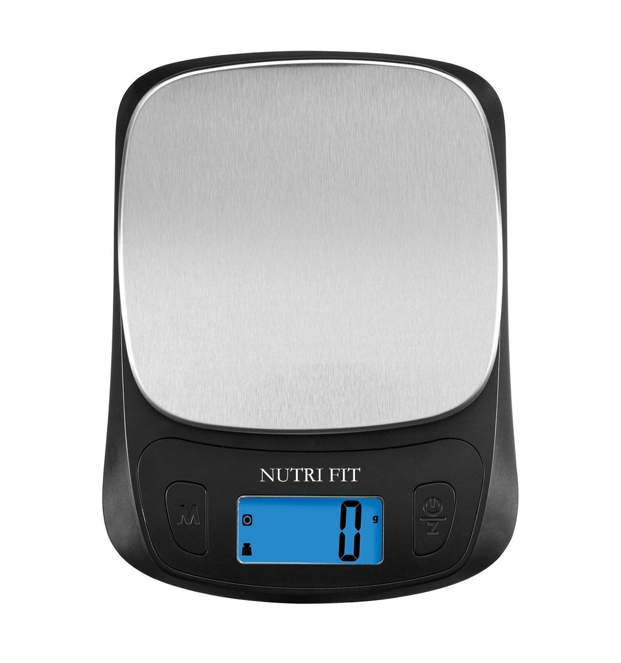 NUTRI FIT Ultra Slim Kitchen Scale Digital Food Weight Scale for Baking Cooking in Grams and Ounces Tare & Backlit LCD Display 11lb 5kg Capacity- Black/Stainless Steel NUTRI FIT