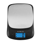 NUTRI FIT Ultra Slim Kitchen Scale Digital Food Weight Scale for Baking Cooking in Grams and Ounces Tare & Backlit LCD Display 11lb 5kg Capacity- Black/Stainless Steel NUTRI FIT