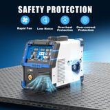 AZZUNO 200A MIG Welder,110V/220V Dual Voltage multiprocess welder,Gas Gasless MIG Welding Machine,4 in 1 Flux MIG/Solid Wire/Lift TIG/Stick ARC Welder (Grey) AZZUNO