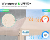 Quictent 10x20ft Pop up Canopy Tent Party Tent Outdoor Event Gazebo Waterproof with Roller Bag(Beige) Quictent