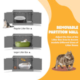 ZENY Cat Litter Box Enclosure, Cat Litter Box Furniture Hidden, Wooden Cat Litter Cabinet with Divider, Modern Cat Washroom Storage Bench，Fit Most of Litter Box, Gray ZENY