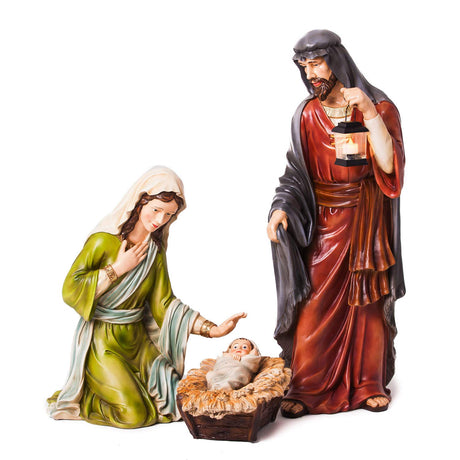 Nativity 3 pc Set for Christmas Indoor and Outdoor Statue | Scene with 3 Pieces Mary Joseph and Baby Jesus | 37 Inches Tall | Religious Decorations Holiday Collection and Gifts New Creative