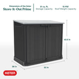 Keter Store-It-Out Prime 4.3 x 3.7 ft. Outdoor Resin Storage Shed with Easy Lift Hinges, Perfect for Yard Tools, Pool Floats and Garden Accessories, Black Keter