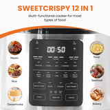 Sweetcrispy 6 QT Electric Pressure Cooker 12-in-1 Multi Digital Cookers, Rice Steamer Yogurt Maker Stainless Steel Sweetcrispy