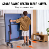 VEVOR Ping Pong Table, Professional Table Tennis Game, Indoor MDF Portable Table Tennis Table, Foldable Ping Pong Table with Quick Clamp Net and Lockable Wheel, 10 Minute Easy Assembly, 25mm Tabletops VEVOR