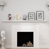 WELLAND 72-Inch Fireplace Mantel Shelf Wall Mounted,White Corona Crown Molding Ledge Floating Shelf, Pinewood WELLAND