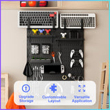 Keepo Pegboard Combination Kit, Pegboards and Accessories Modular Hanging for Gaming Setup, Gaming Station Peg Board, Gaming Organizer, Wall Game Controller Holder, Headset Stand (Black, 33″×22″) Keepo