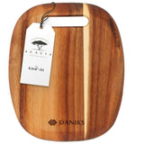 Daniks Acacia Wooden Cutting Board | 9.5x8" | Wood Board Serving Tray | Charcuterie Board | Chopping Boards for Bread, Meat, Fruit, Cheese | Carving Board Daniks