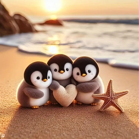 CXYQLC DIY 5D Diamond Painting Kits for Adults Diamond Art Sunset Penguin Diamond Painting Full Drill Crystal Rhinestone Embroidery Craft Kits for Home Wall Decor Gifts 11.8x11.8inch CXYQLC