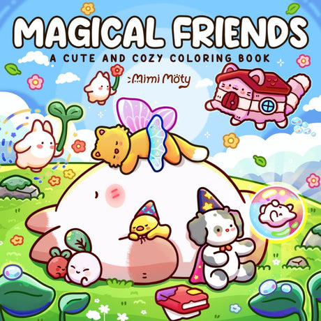 Magical Friends: A Cute and Cozy Coloring Book For Adults and Teens Featuring Animal Characters with Dreamy and Cuddle Moments for Relaxation WoodArtSupply