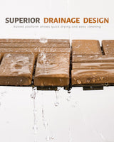 Upolana 9 PCS Interlocking Deck Tiles 12" x 12", 12 Slats Outdoor Flooring Acacia Wood Patio Tiles, Waterproof Patio Flooring Decking for Balcony Backyard, Indoor and Outdoor Use Upolana