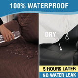 H.VERSAILTEX 100% Waterproof Power Lift Recliner Chair Cover Non Slip Electric Power Lift Recliner Covers for Recliner Chair with Pocket Large Recliner Chair Covers, Brown H.VERSAILTEX