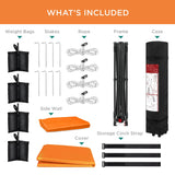 Best Choice Products 10x10ft Easy Pop Up Canopy w/Side Wall, 10 Pockets, Portable Carrying Case, 1-Button Setup, 4 Weight Bags - Orange Best Choice Products