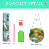 Auremi Landscape Diamond Art Hanging Kit for Adult, Special Shaped Rhinestone, DIY Acrylic 5D River Fish Diamond Painting Window Pendants Signs, Home Garden Wall Hanging Ornament Auremi