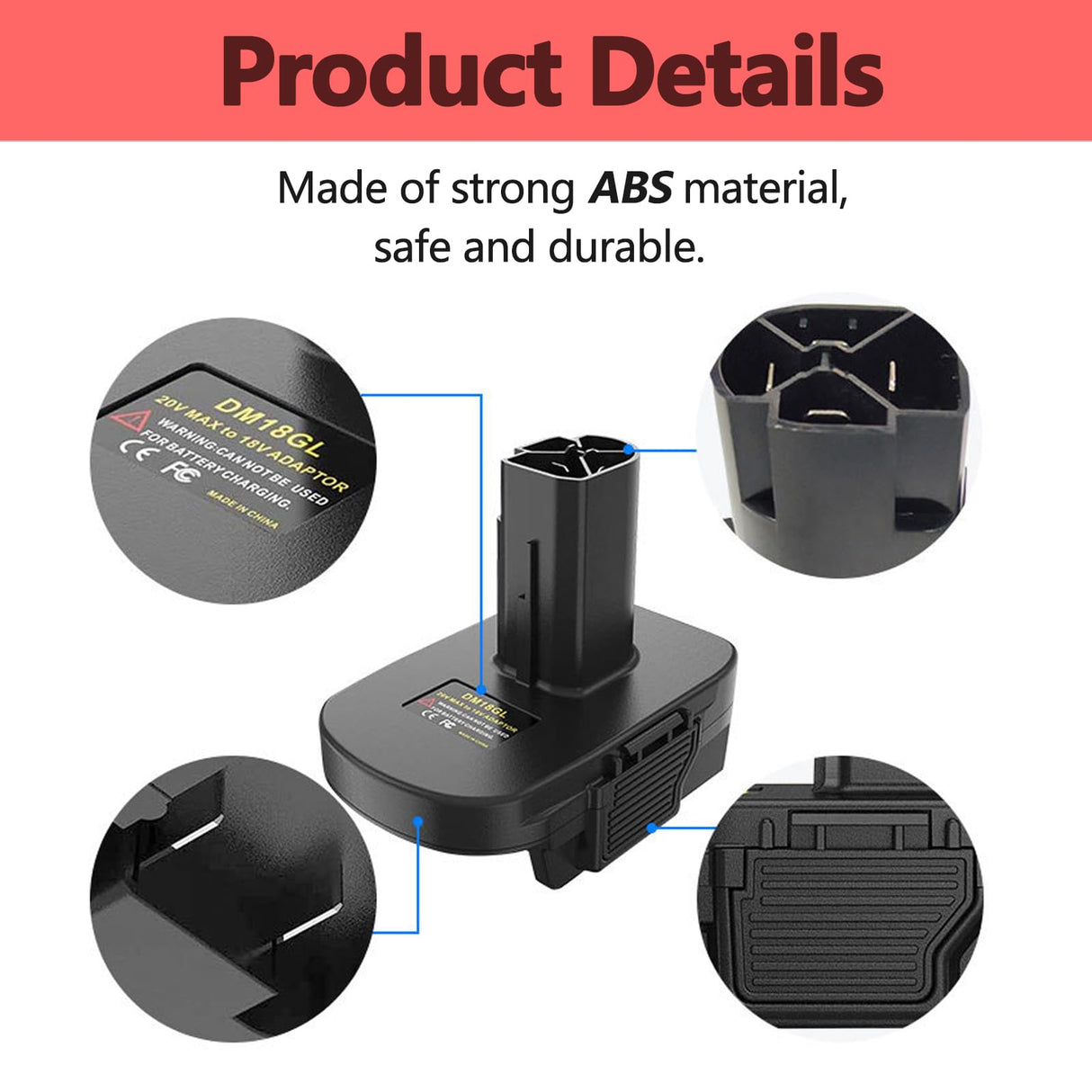DM18GL Battery Adapter, Compatible for Dewalt 18v-20v & for Milwaukee Milwaukee M18 18v Batteries, Convert to Craftsman19.2 Volt Battery, Use for Craftsman 19.2V Nickel Power Tools Echoyee