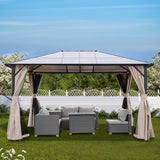 Grand Patio 10'x13' Gazebo Outdoor Hardtop Polycarbonate Gazebo Canopy with Netting and Curtains for Garden, Patio, Backyard Grand patio