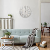 Elegant Designs HG2003-WWH Wood Plank 23" Large Coastal Rustic Wall Clock, White Wash Elegant Designs