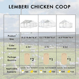 LEMBERI Metal Chicken Runs for Yard, Spire-roof Large Walk in Chicken coop cage for Outside,Galvanized Rabbits Duck Run and coops,Chicken Pen with Waterproof Cover for Outdoor,Backyard and Farm LEMBERI