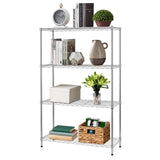 14" D×36" W×54" H Commercial Wire Shelving Unit Metal Shelf with 4 Tier Adjustable Layer Rack Strong Steel for Restaurant Garage Pantry Kitchen Garage，Chrome FDW