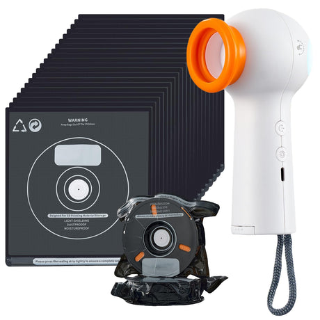 Filament Storage Bags Kit with Electric Vacuum Pump - Rechargeable, 20 Pcs Light-Proof Vacuum Sealed Bags for 3D Filament with 4 Clips, Spool Sealing for Keeping Filament Dry and Clean (13.4*12.6in) AJKJ