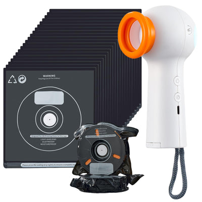 Filament Storage Bags Kit with Electric Vacuum Pump - Rechargeable, 20 Pcs Light-Proof Vacuum Sealed Bags for 3D Filament with 4 Clips, Spool Sealing for Keeping Filament Dry and Clean (13.4*12.6in)