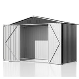 Polar Aurora 4 x 9 FT Outdoor Storage Shed, Metal Garden Shed with Updated Frame Structure, Tool Sheds for Backyard Garden Patio Lawn Black Polar Aurora