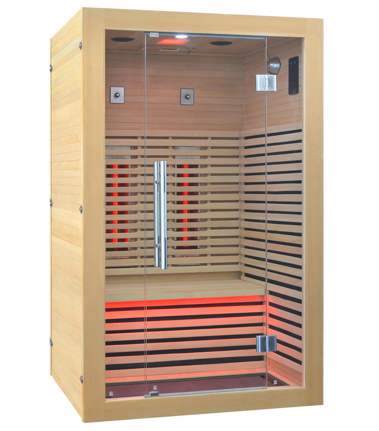 Kang Share Infrared Sauna Room 2 to 3 Person 1832W Low EMF + Carbon Plate Heater Indoor Dry Sauna, Home Spa Sauna,Wooden Canadian Hemlock CG02 - WoodArtSupply