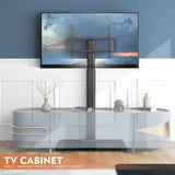 Universal Floor TV Stand with Mount 80 Degree Swivel Height Adjustable and Space Saving Design for Most 27 to 65 inch LCD, LED OLED TVs, Perfect for Corner & Bedroom HT1002B Hemudu