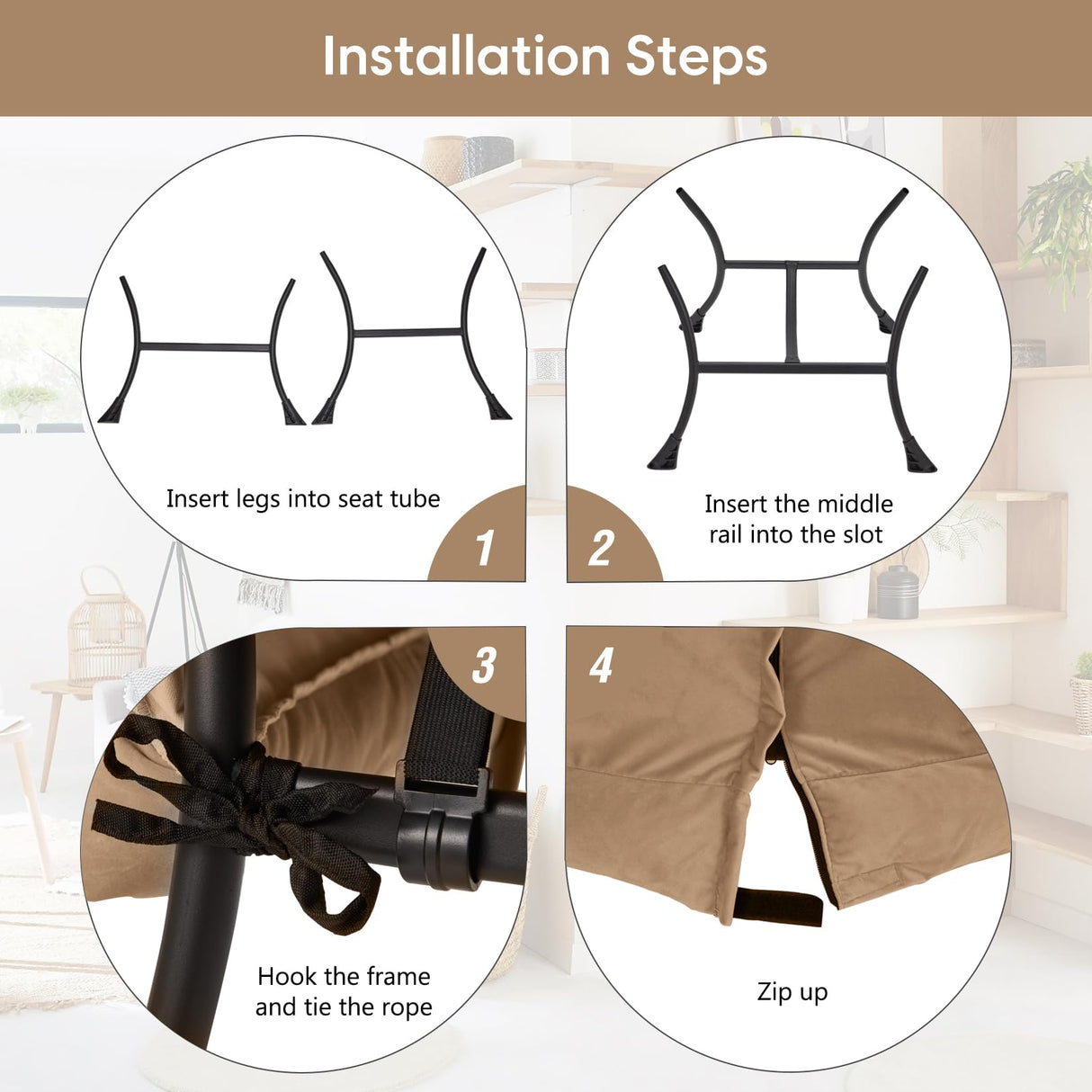 Congermom Lazy Chair with Folding Ottoman Modern Large Accent Chair,Contemporary Lounge Leisure Sofa Chair with Armrests Upholstered Sofa Armchair Reading Chair for Bedroom,Dorm & Office(Khaki-f) Congermom