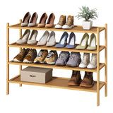 kiplant Long Shoe Rack, 4-Tier Bamboo Wood Shoe Rack, Stackable Shoe Rack for Closet, Entryway & Hallway kiplant
