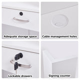 Zethvax Reception Desk with Counter,Small Front Desk with Two Lockable Drawers,Cable Management Holes,Counter Table for Salon Lobby Office Home Zethvax