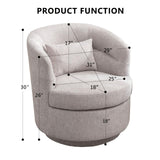 CANMOV Swivel Accent Chair Set of 2, 360 Degree Round Swivel Barrel Chair with Pillow, Upholstered Comfy Barrel Armchair Single Club Sofa Chair for Living Room,Bedroom, Reading Room, (Grey*2) CANMOV