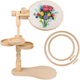 embhand Embroidery Hoop Stand Adjustable - Rotated Embroidery Frame Stand with 6'' 8'' Embroidery Hoops and 3pcs Bowls for Needlework Supplies, Embroidery Hoop Holder, Embroidery Stands for Hand Work embhand