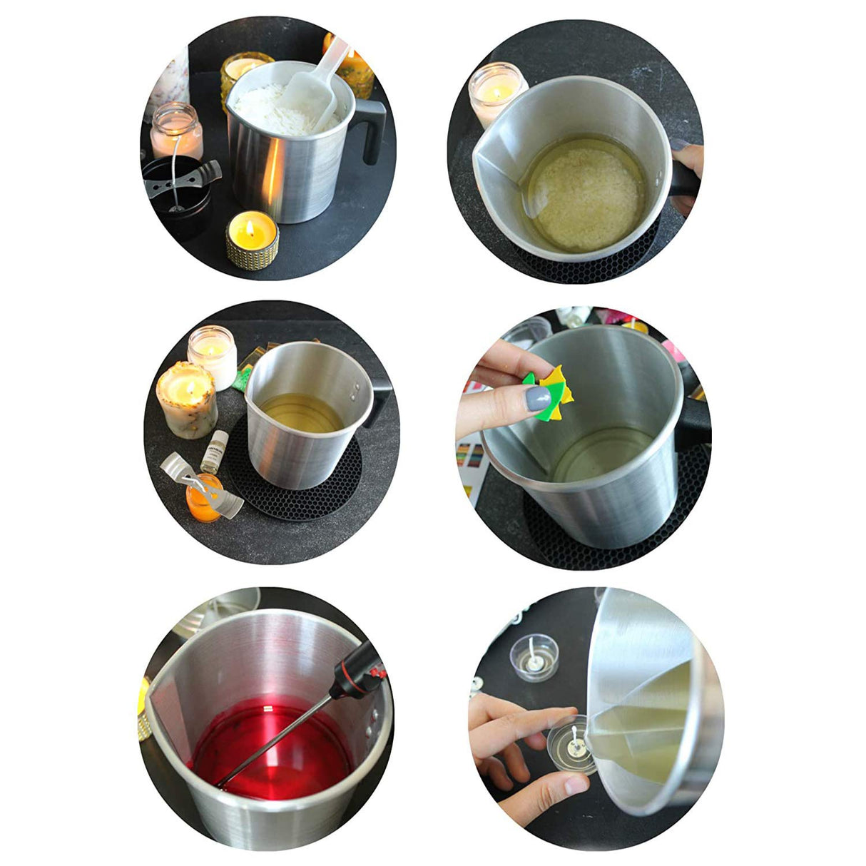 Yarlung 4 Pounds Candle Making Pouring Pot, Aluminum Construction Candle Making Pitcher Dripless Pouring Spout Wax Melting Pot with Heat-Resisting Handle yarlung