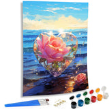 SKRYUIE Paint by Numbers Kits for Adults Love, Acrylic Oil Rose Paint by Numbers for Adults Beginner Canvas with Brushes Paintwork Art Crafts for Home Decor 16x20 inch x7 SKRYUIE