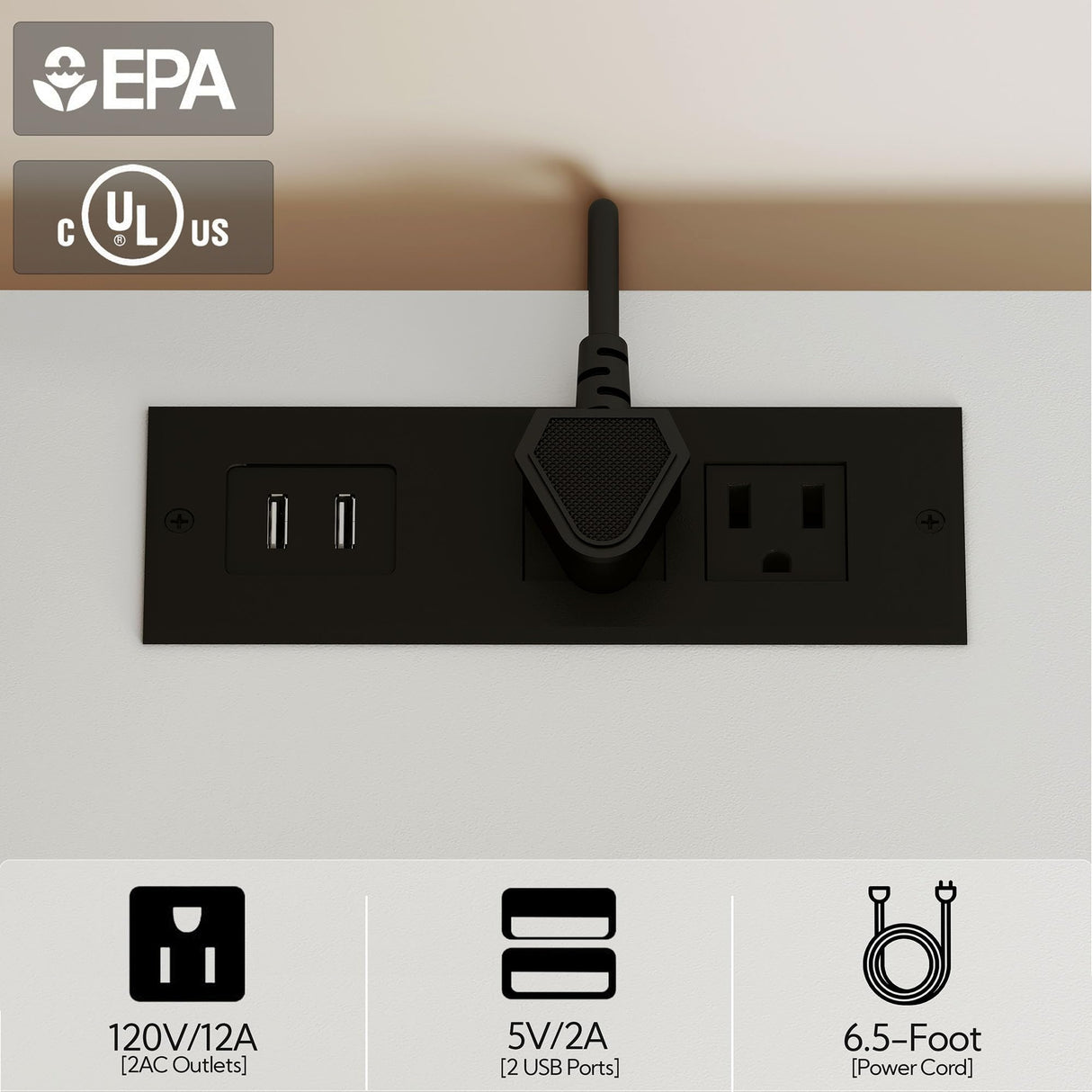 Yusong LED Nightstand Bedside Table with Charging Station 2 Drawers, White Modern Sofa Couch End Side Table with LED Lights and Pull-Out Shelf for Bedroom Living Room, Wooden Yusong