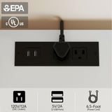 Yusong LED Nightstand Bedside Table with Charging Station 2 Drawers, White Modern Sofa Couch End Side Table with LED Lights and Pull-Out Shelf for Bedroom Living Room, Wooden Yusong