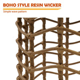 Solar Yard Boho Solar Nesting Tables with Built-in Lights - Set of 2, Weather-Resistant Wicker for Patio, Porch, Garden, Perfect Side Table for Outdoor Living, Natural & Stylish Design Solar Yard