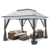 COOS BAY 11x11 Pop-Up Instant Gazebo Tent with Mosquito Netting Outdoor Canopy Shelter with 121 Square Feet of Shade (Gray) COOS BAY