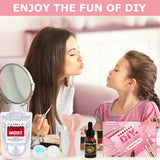 TSVATE Lip Gloss Making Kit, Lip Gloss Kit, Diy Lipgloss Set, Fun Make Your Own Lipgloss Kids Lip Gloss for Girls, Women, Moisturizing Lip Gloss Base, Jojoba Oil, Tubes, Gift for Her TSVATE