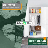 Letaya Wardrobe Armoire Closet,72" H Metal Storage Cabinet with Adjustable Shelves and Hanging Rod,Bedroom Armoire Cabinet Clothes Organizer (White) Letaya