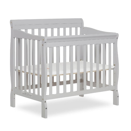 Dream On Me Aden 4-in-1 Convertible Mini Crib In Grey, Greenguard Gold Certified, Non-Toxic Finish, New Zealand Pinewood, With 3 Mattress Height Settings Dream On Me