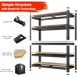 REIBII 72" Garage Shelving, Heavy Duty Storage Shelves 2000LBS, 5 Tier Metal Shelving Unit, Adjustable Garage Storage Shelves for Warehouse Pantry Basement, 72'' H X 35.5'' W X 11.8'' D, 4 Pack REIBII