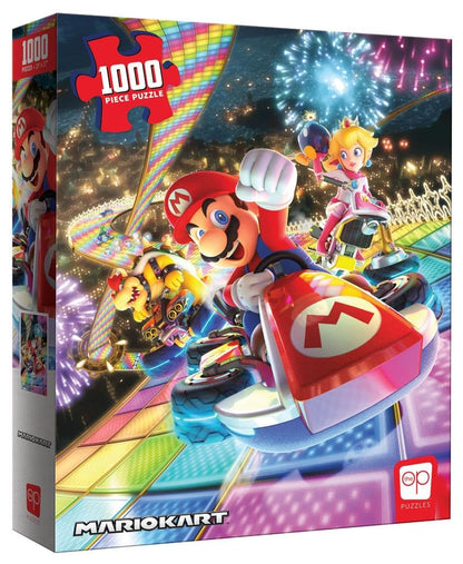 Mario Kart “Rainbow Road” 1,000 Piece Jigsaw Puzzle | Collectible Super Mario Puzzle Artwork Featuring Mario, Princess Peach, and Bowser | Officially-Licensed Nintendo Puzzle & Merchandise