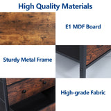 Auromie Clothes Rack with 5 Drawers & 4 Storage Shelves, 59.1W*70.9H Heavy Duty Clothing Rack with 2 Hanging Rods, Wardrobe Closet Organizer System with 5 Hooks, Freestanding Garment Rack (Rustic) Auromie