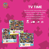 MasterPieces - 1000 Piece Jigsaw Puzzle, Nostalgic 80’s TV Shows Collage, Retro Entertainment Fun for Adults, Family, Kids, Non-Glare Finish, 19.25" x 26.75" Masterpieces